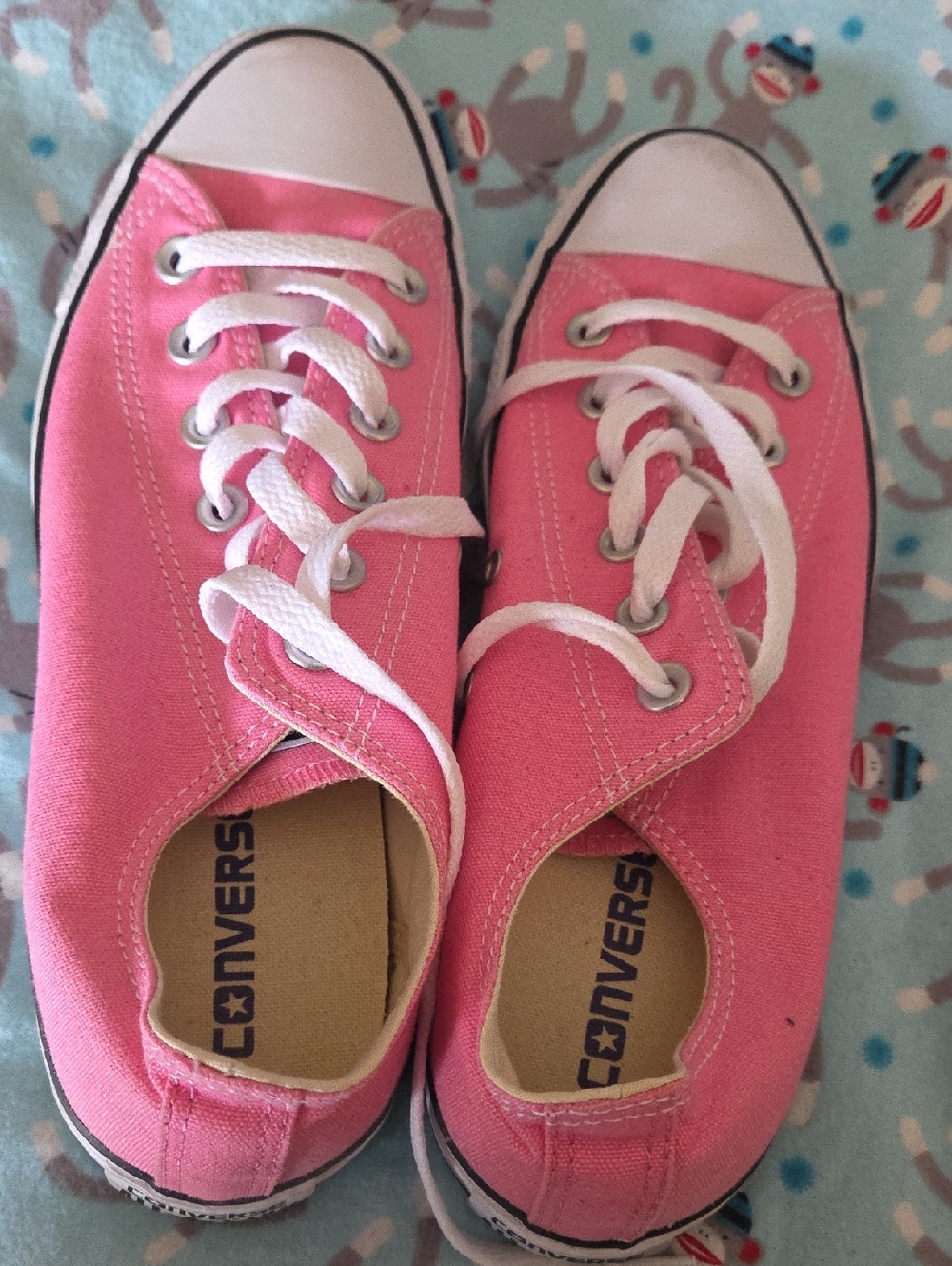 Converse Pink Low-Top Canvas Sneakers with White Accents
